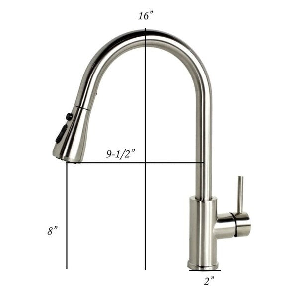 43-inch 16 Gauge Stainless Steel Brushed Nickel Double Bowl 60/40 Topmount Drop-in Zero Radius Kitchen Sink With Pull-Out Faucet