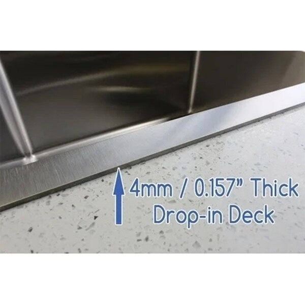 43-inch 16 Gauge Stainless Steel Brushed Nickel Double Bowl 60/40 Topmount Drop-in Zero Radius Kitchen Sink With Pull-Out Faucet
