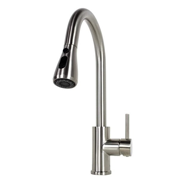 43-inch 16 Gauge Stainless Steel Brushed Nickel Double Bowl 60/40 Topmount Drop-in Zero Radius Kitchen Sink With Pull-Out Faucet