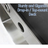 43-inch 16 Gauge Stainless Steel Brushed Nickel Double Bowl 60/40 Topmount Drop-in Zero Radius Kitchen Sink With Pull-Out Faucet