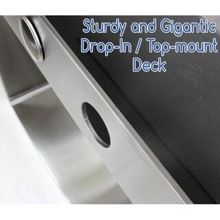 43-inch 16 Gauge Stainless Steel Double Bowl 60/40 Topmount Drop-in Zero Radius Kitchen Island Bar Sink