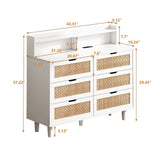 43-inch Wide 6-Drawer Dresser Cabinet with LED and Power Outlet