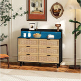 43-inch Wide 6-Drawer Dresser Cabinet with LED and Power Outlet