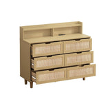 43-inch Wide 6-Drawer Dresser Cabinet with LED and Power Outlet