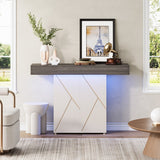 43.3'' Farmhouse Pedestal Console Table, Sofa Table For Living Room, Entry Table For Entryway, Narrow Desk