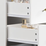 43.3"W 9 Drawers Makeup Vanity with Lights 3 Colors & Mirrors,White - 53.9"H