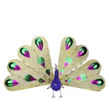 44" Pre-Lit Twinkling LED Glittered Elegant Peacock Christmas Yard Art Decoration