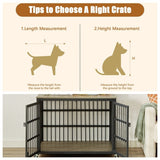 44.3 ''W Grey Furniture style dog crate wrought iron frame door with side openings