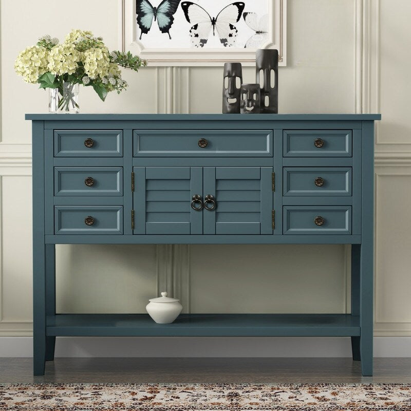 44.5'' Modern Console Table Sofa Table for Living Room with Drawers,Cabinet and 1 Shelf
