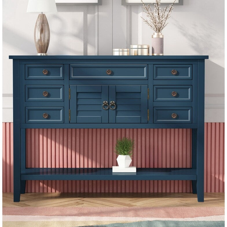 44.5'' Modern Console Table Sofa Table for Living Room with Drawers,Cabinet and 1 Shelf