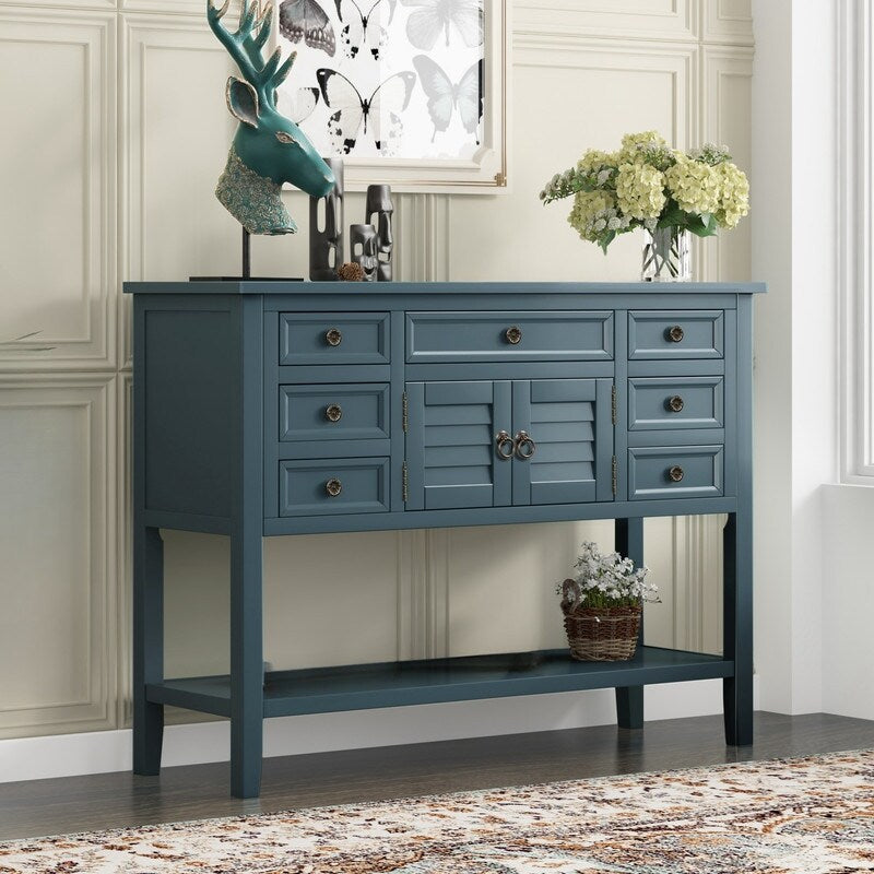 44.5'' Modern Console Table Sofa Table for Living Room with Drawers,Cabinet and 1 Shelf