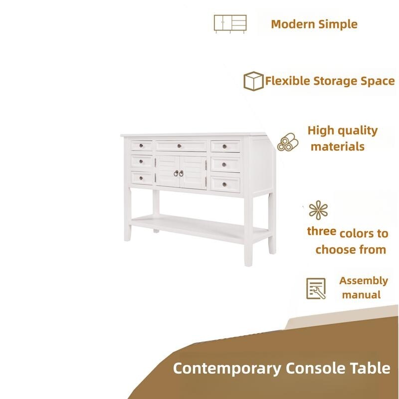 44.5'' Modern Console Table Sofa Table for Living Room with Drawers,Cabinet and 1 Shelf