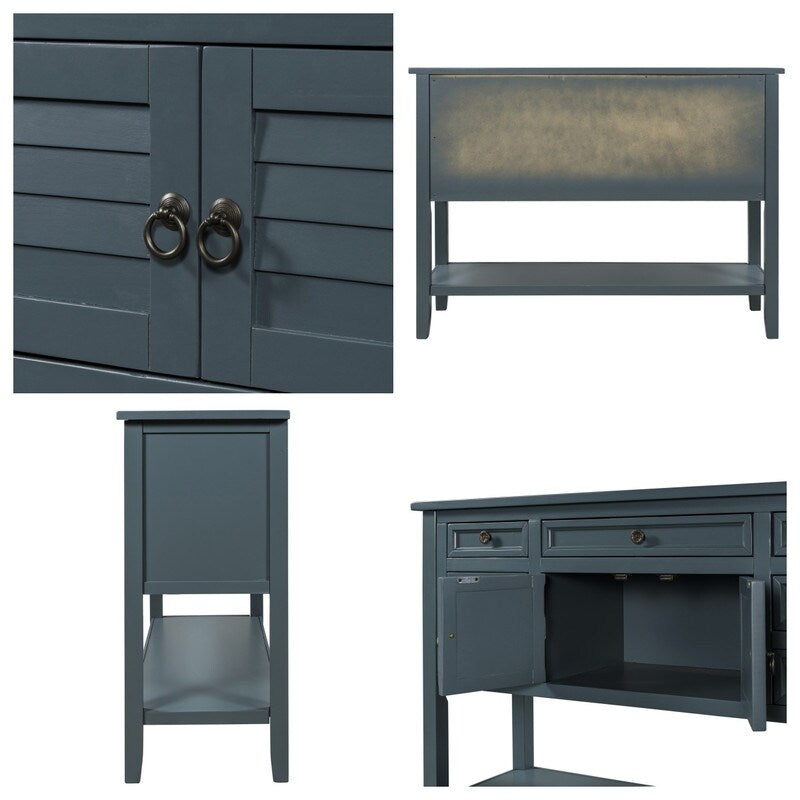 44.5'' Modern Console Table Sofa Table for Living Room with Drawers,Cabinet and 1 Shelf