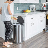 45 Liter / 12 Gallon Semi-Round Automatic Sensor Trash Can, Brushed Stainless Steel