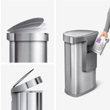 45 Liter / 12 Gallon Semi-Round Automatic Sensor Trash Can, Brushed Stainless Steel