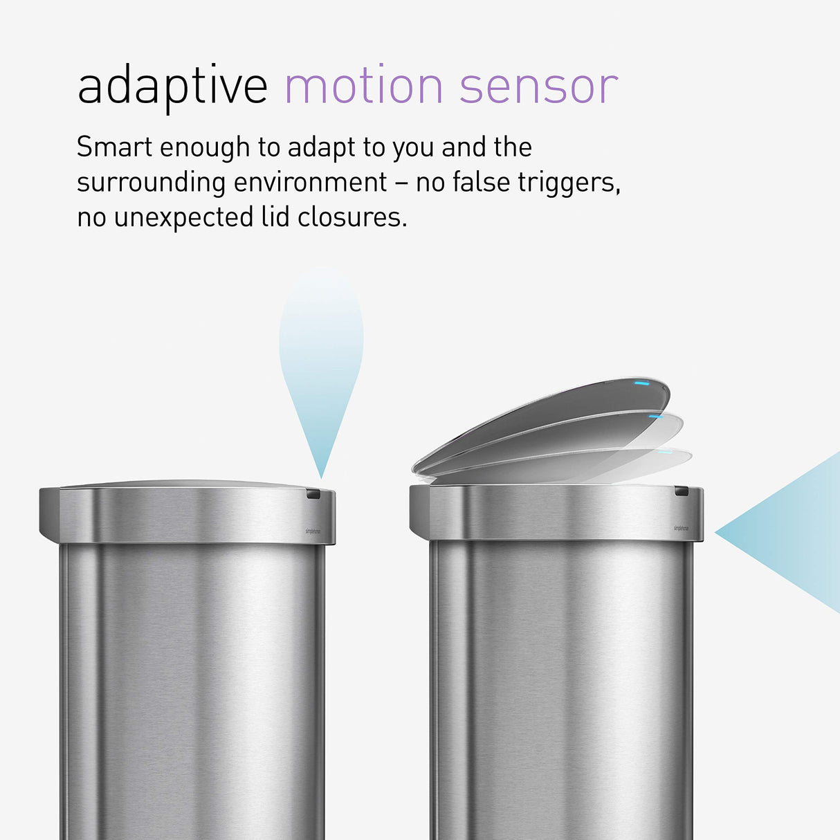 45 Liter / 12 Gallon Semi-Round Automatic Sensor Trash Can, Brushed Stainless Steel