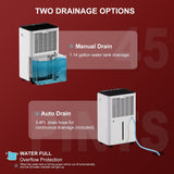 45 pt. 3500 sq.ft. Bucketless Home Dehumidifier in White