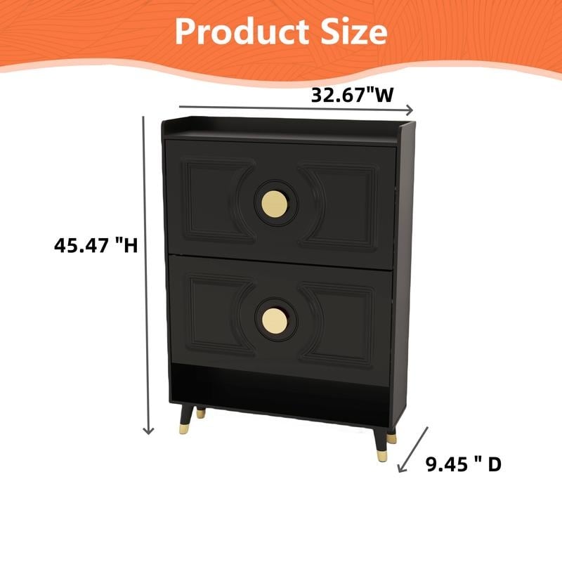 45"H Shoe Cabinet Organizer, Shoe Storage Boxes, 2drawer Entrance Shoe Storage