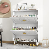 45"H Shoe Cabinet Organizer, Shoe Storage Boxes, 2drawer Entrance Shoe Storage