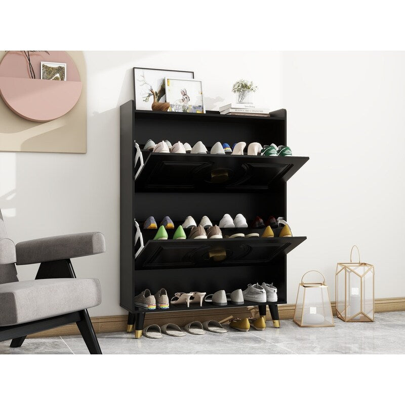 45"H Shoe Cabinet Organizer, Shoe Storage Boxes, 2drawer Entrance Shoe Storage