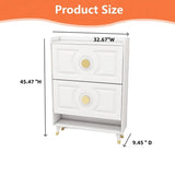 45"H Shoe Cabinet Organizer, Shoe Storage Boxes, 2drawer Entrance Shoe Storage