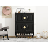45"H Shoe Cabinet Organizer, Shoe Storage Boxes, 2drawer Entrance Shoe Storage