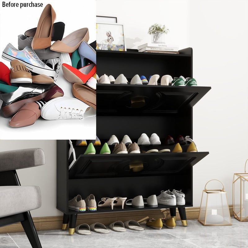 45"H Shoe Cabinet Organizer, Shoe Storage Boxes, 2drawer Entrance Shoe Storage