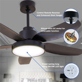 46 Inch Modern Ceiling Fan with LED Lights