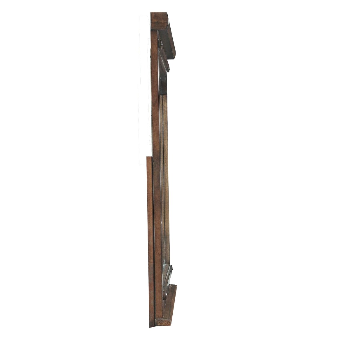 46 Inch Rectangular Wood Mirror with European Style Trim, Brown