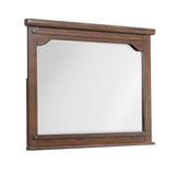 46 Inch Rectangular Wood Mirror with European Style Trim, Brown