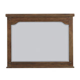 46 Inch Rectangular Wood Mirror with European Style Trim, Brown