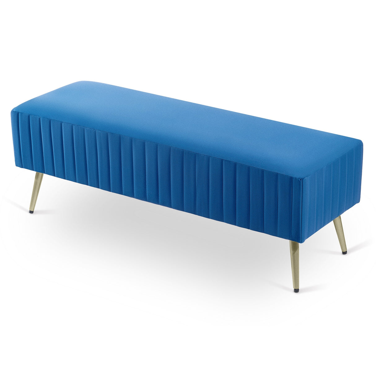 46" Modern Upholstered Bed and Entryway Bench with Padded Velvet Seat