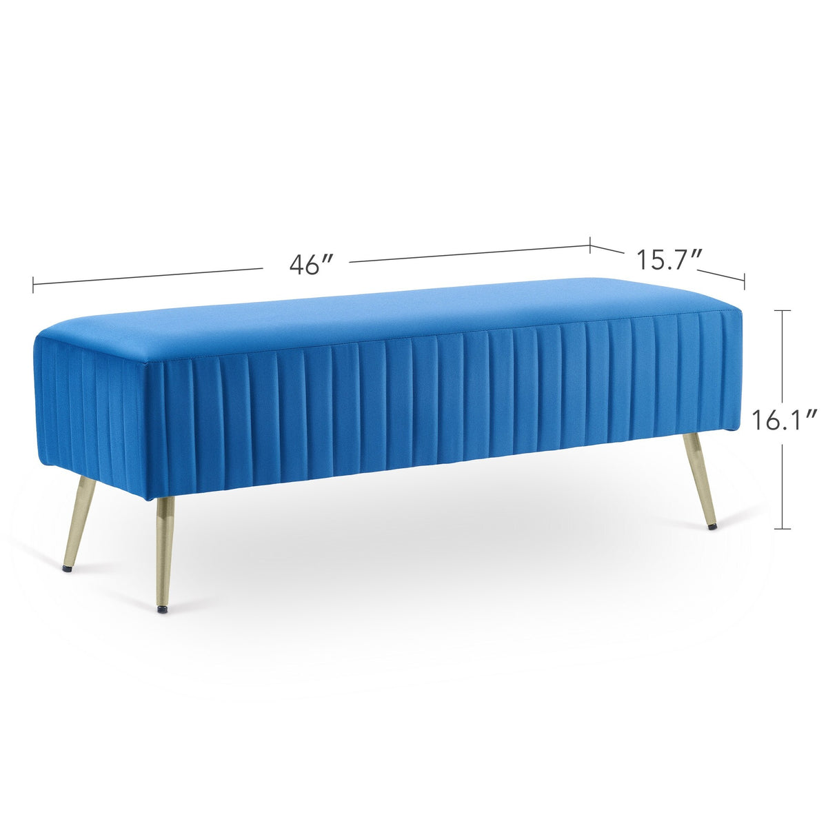 46" Modern Upholstered Bed and Entryway Bench with Padded Velvet Seat