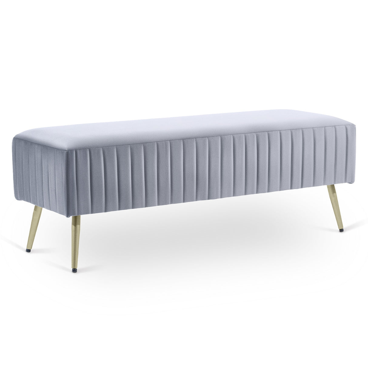 46" Modern Upholstered Bed and Entryway Bench with Padded Velvet Seat