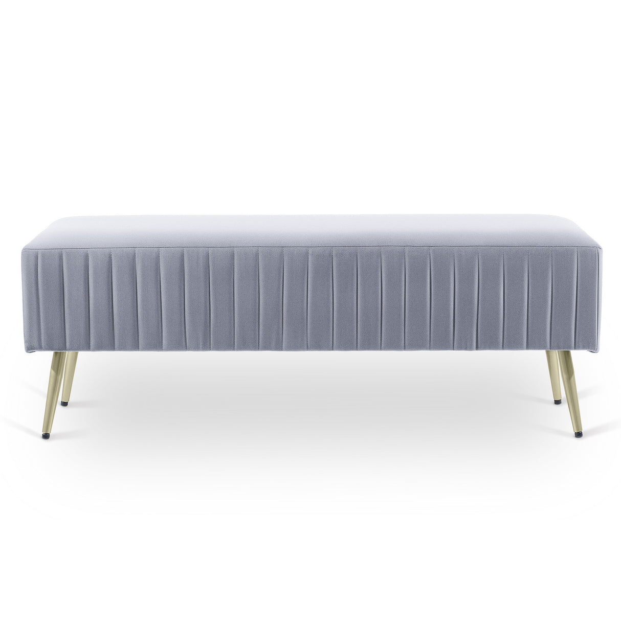 46" Modern Upholstered Bed and Entryway Bench with Padded Velvet Seat