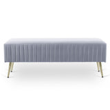 46" Modern Upholstered Bed and Entryway Bench with Padded Velvet Seat
