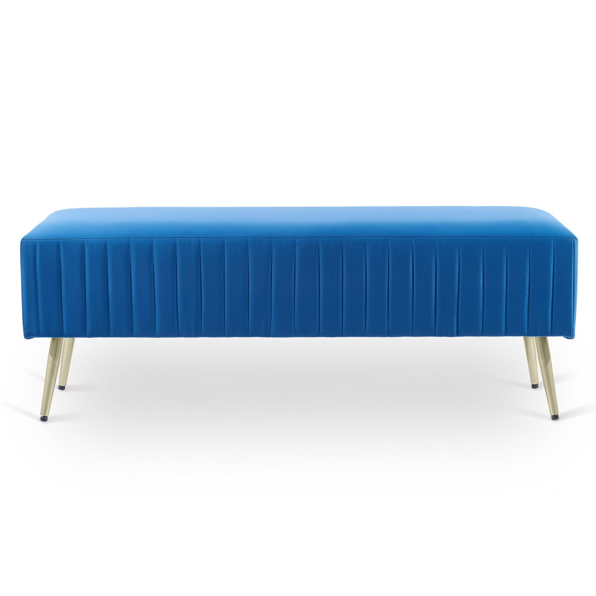46" Modern Upholstered Bed and Entryway Bench with Padded Velvet Seat