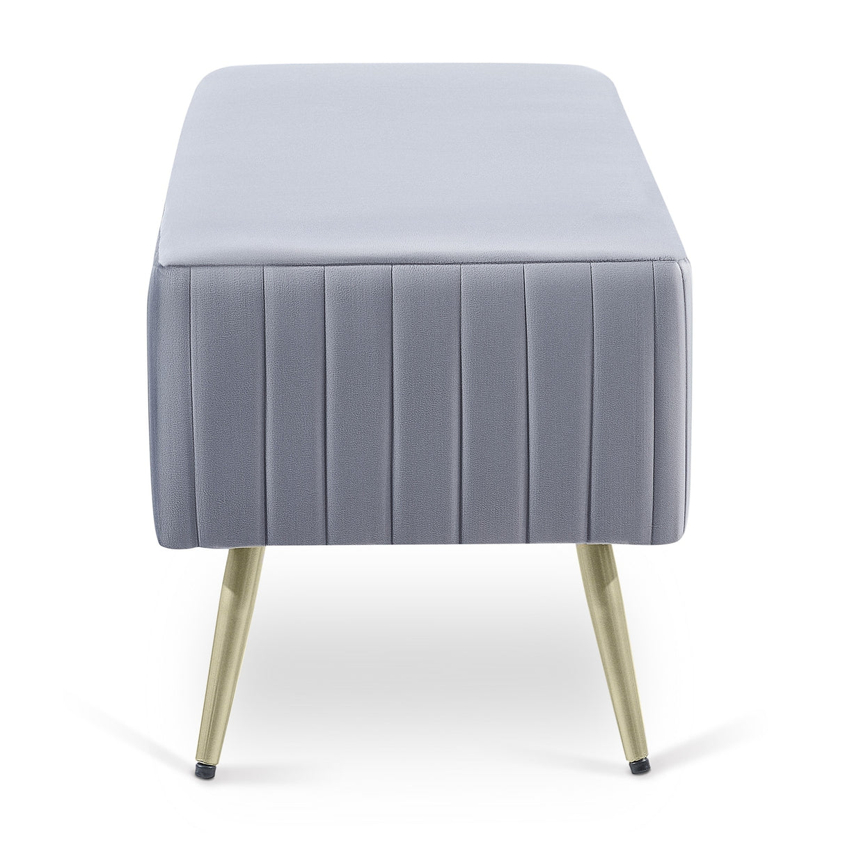 46" Modern Upholstered Bed and Entryway Bench with Padded Velvet Seat
