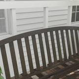 46" Outdoor Garden Bench, Metal Bench, Wood Look Slatted Frame