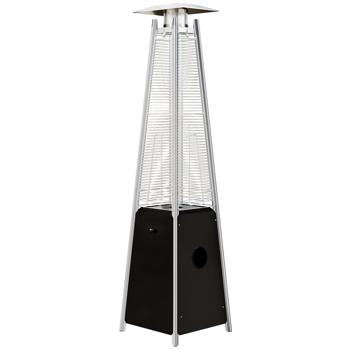 46,000 BTU Patio Outdoor Heater with Wheels & Glass Tube - 20.5"L x 20.5"W x 87"H
