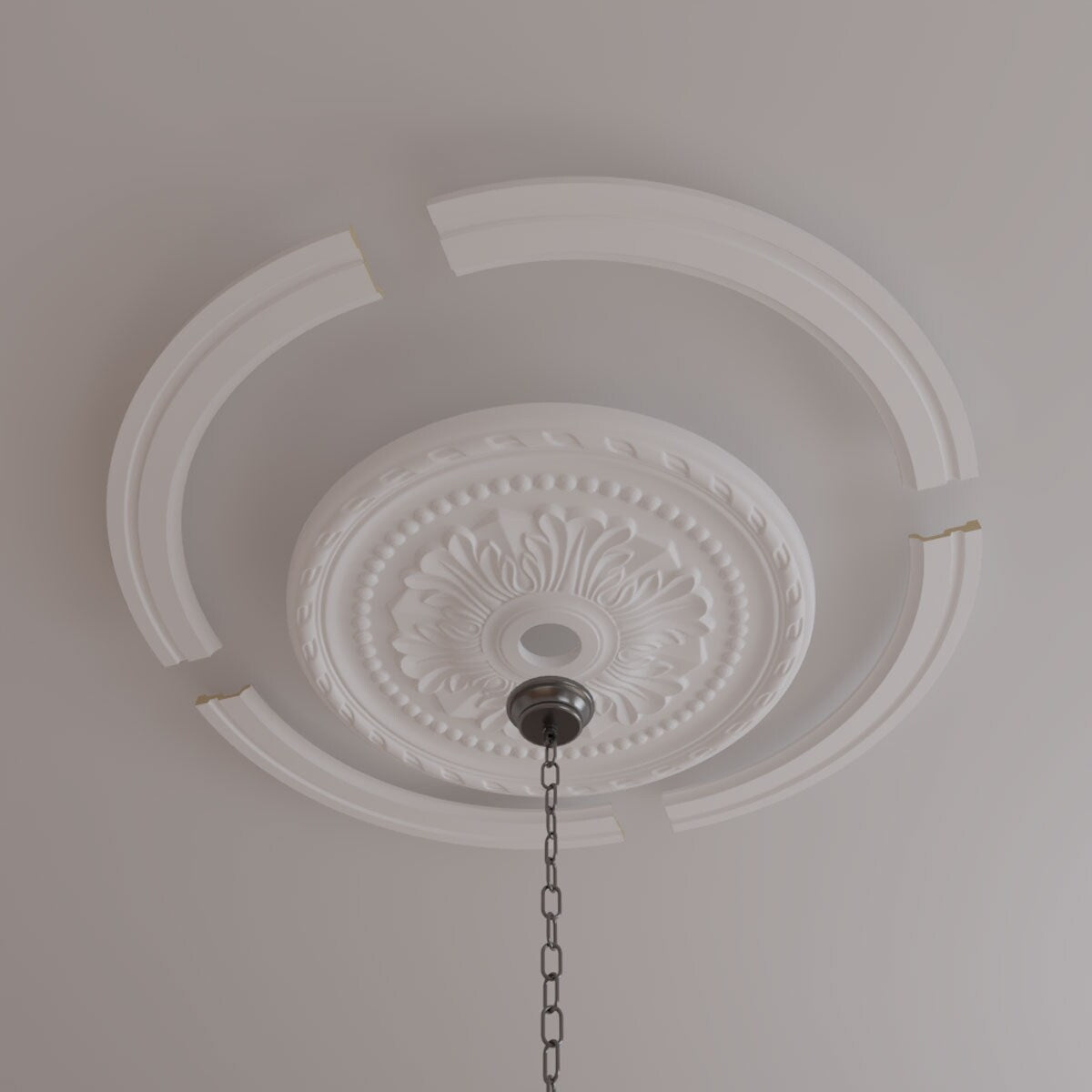 47 1/2"OD x 39 1/4"ID Ceiling Ring with 31 1/2"OD Ceiling Medallion Palmetto Light Accent Kit - 47 1/2"OD x 39 1/4"ID