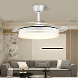 47 Inch Retractable Ceiling Fans with Lights, Modern LED Ceiling Fan Lights with Remote Control