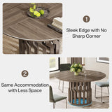 47 Inches Round Dining Table, Wooden Dining Room Table, Kitchen Table