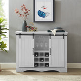 Rustic 47-inch Bar Cabinet with Sliding Barn Door