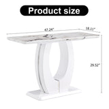 47.2 "x 18" x 29.5 "Modern minimalist striped MDF material rectangular counter dining table for bedroom bedside entrance