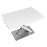 47.25"-63" Glossy Dining Table for 4-6 People, Extendable Dining Table with Crossed Metal Base and Stainless Steel Tubes
