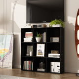 47.2" Black 3x3 Cube Storage Bookcase Organizer,Bookshelves,