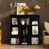 47.2" Black 3x3 Cube Storage Bookcase Organizer,Bookshelves,