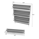 47.2"H Shoe Cabinet With 3 Flip Doors,White