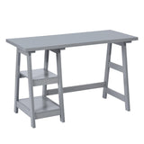 47" Writing Desk/Computer Desk with Open Tier , Constructed with Full Wood , Woodgrain Finish is Easy To Clean